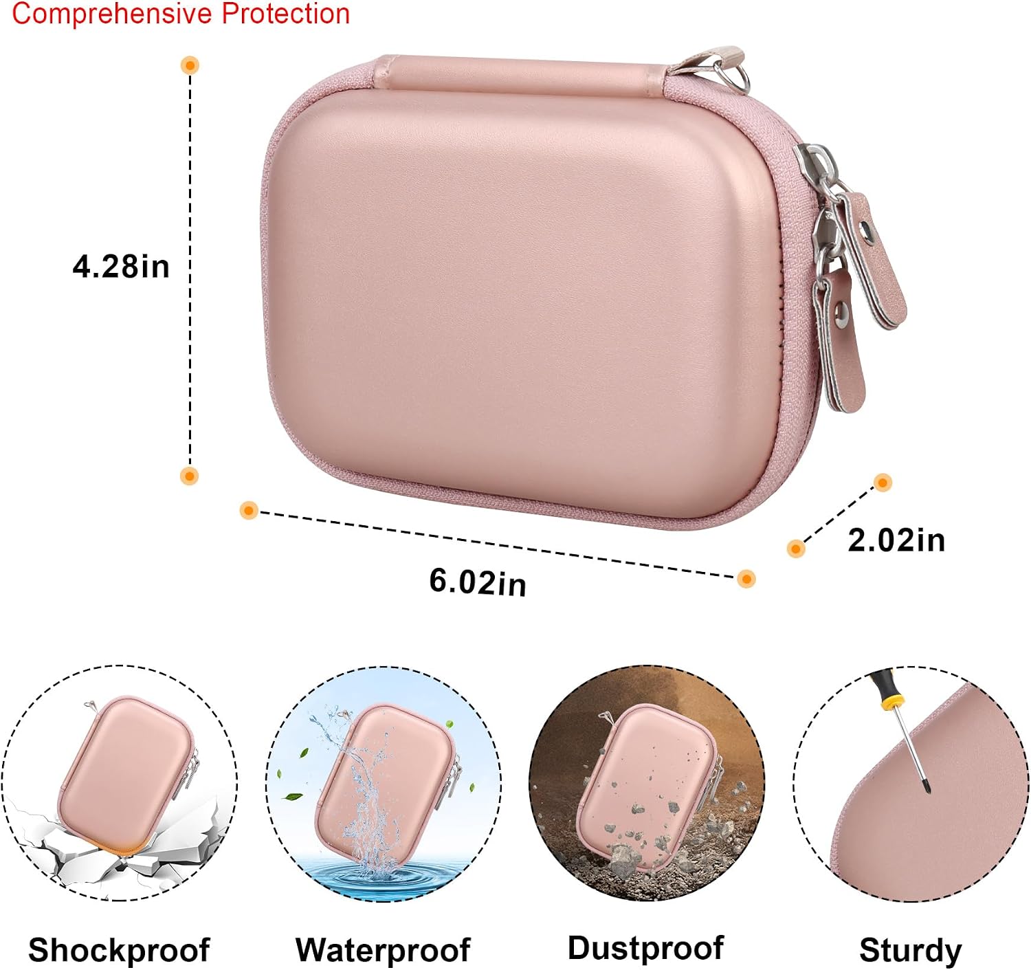 Thumbnail 2 de Elonbo carrying case for Kodak Step / Step Slim & Step Wireless mobile instant photo printers (Rose gold)