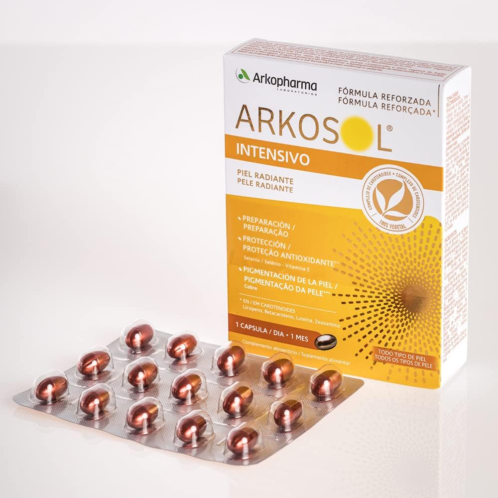 Detalle de Arkopharma Arkosol Intensivo 60 Cápsulas ☀️ Bronceado desde adentro