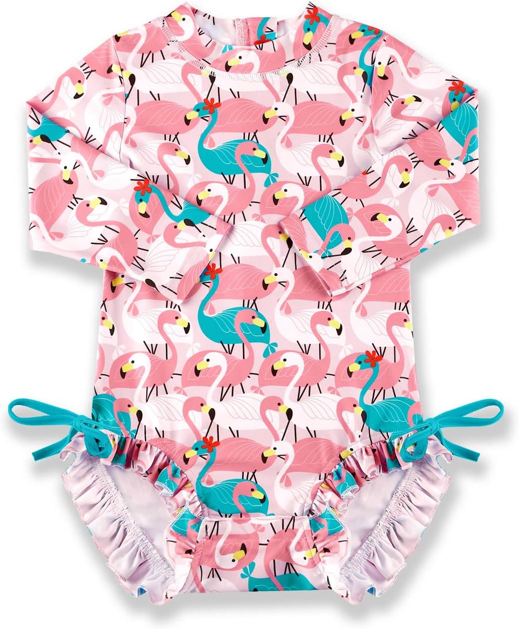 Detalle de BesserBay Baby Mädchen Rash Guard Einteiler UPF 50+ Langarm – 0–36 Monate