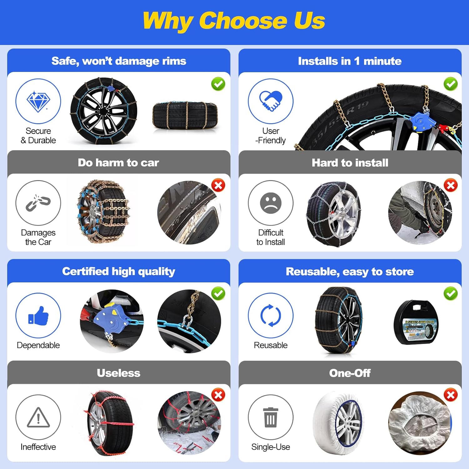 Thumbnail 3 de Auto Tightening Snow Chains ALN140 1-Min Fit