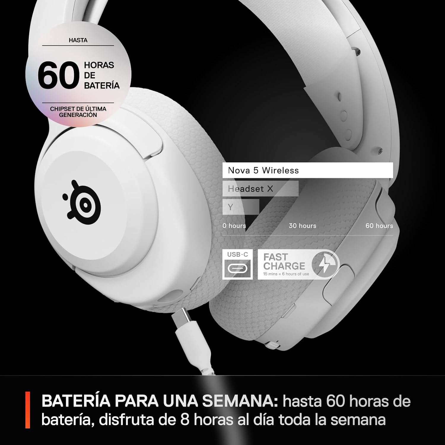 Thumbnail 4 de SteelSeries Arctis Nova 5 Blanco