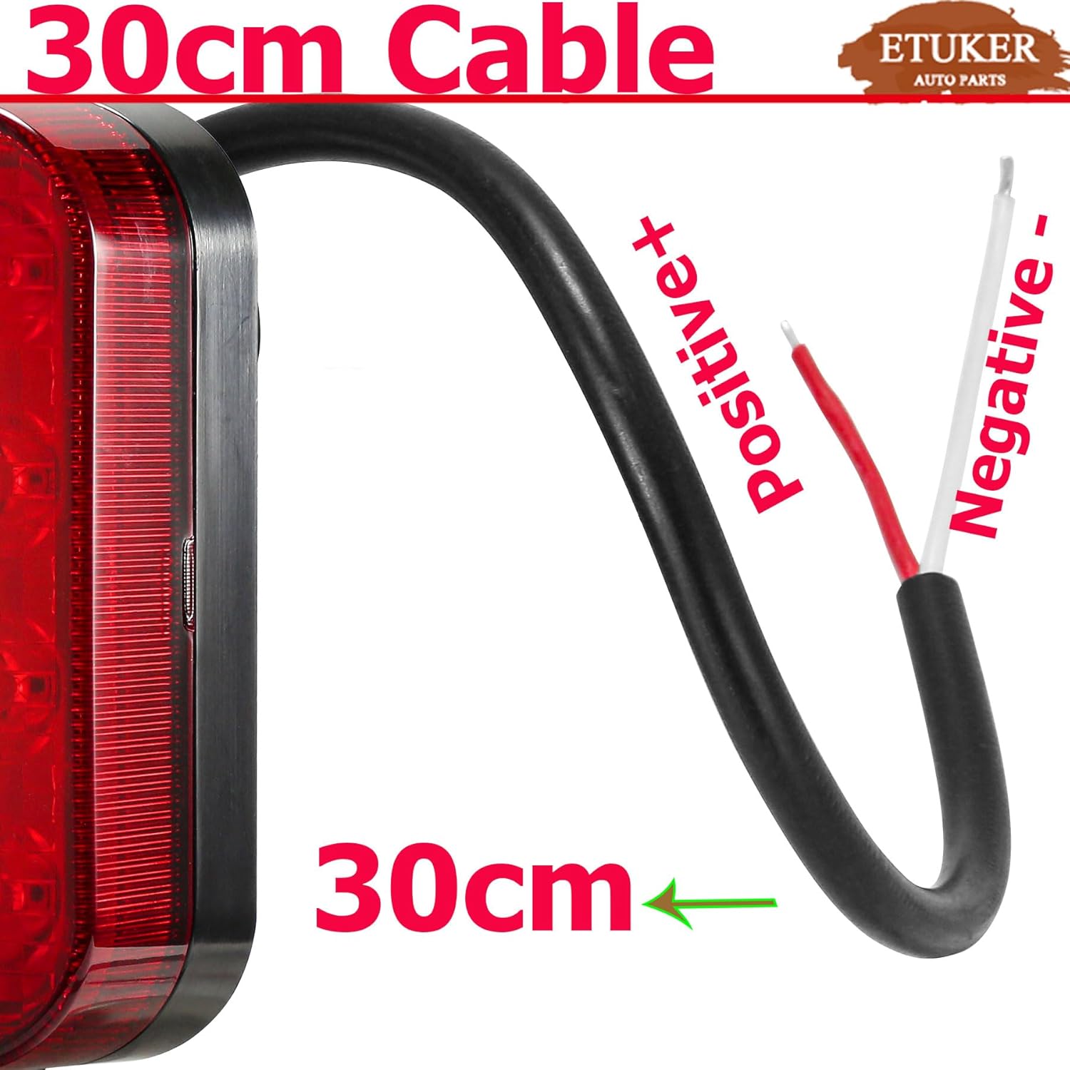 Thumbnail 2 de ETUKER LED 12/24V 1x Rear Trailer Fog Light (16 LEDs) – Waterproof fog lamp for RVs, tractors & trucks