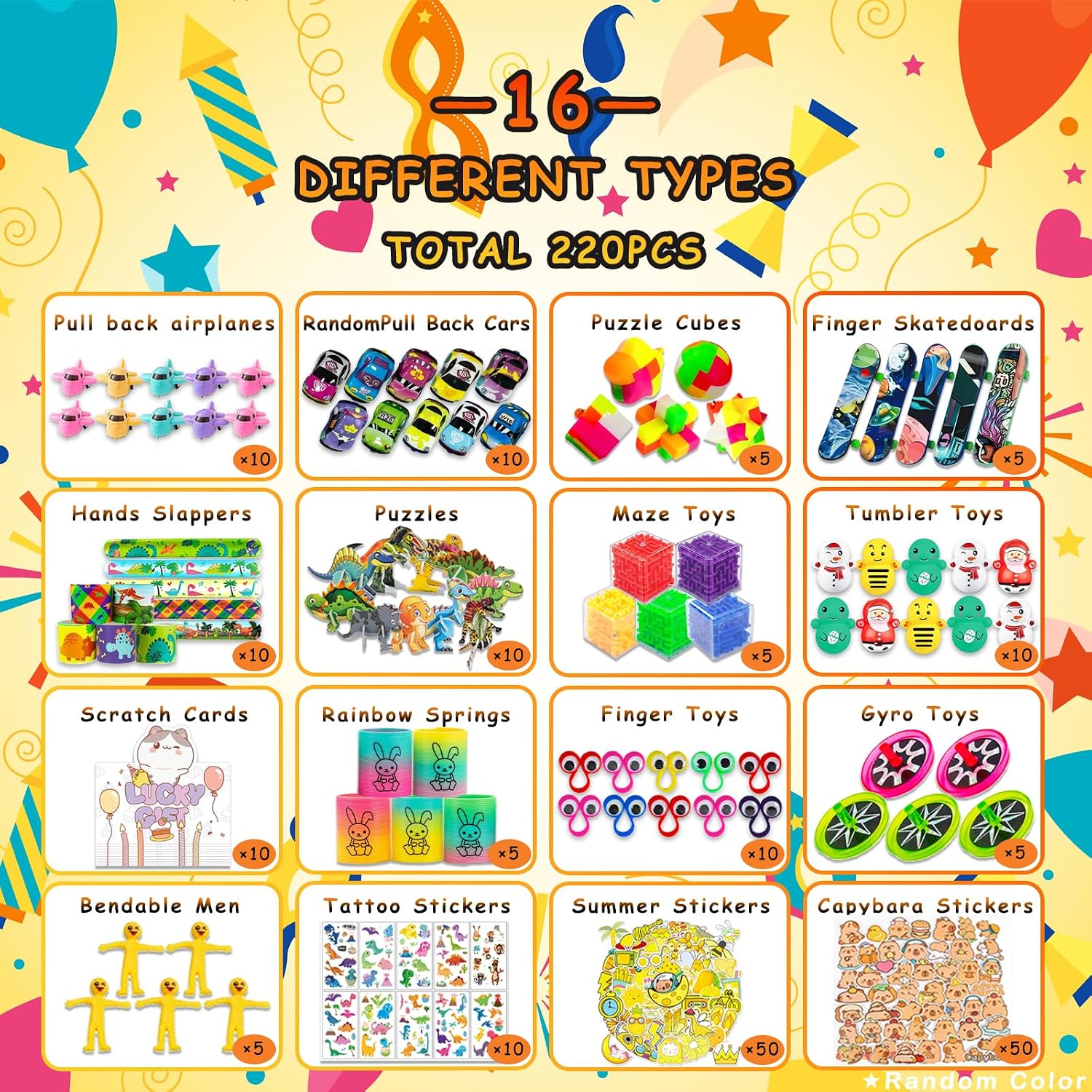 Thumbnail 2 de Party Bag Fillers 220Pcs Prize Box
