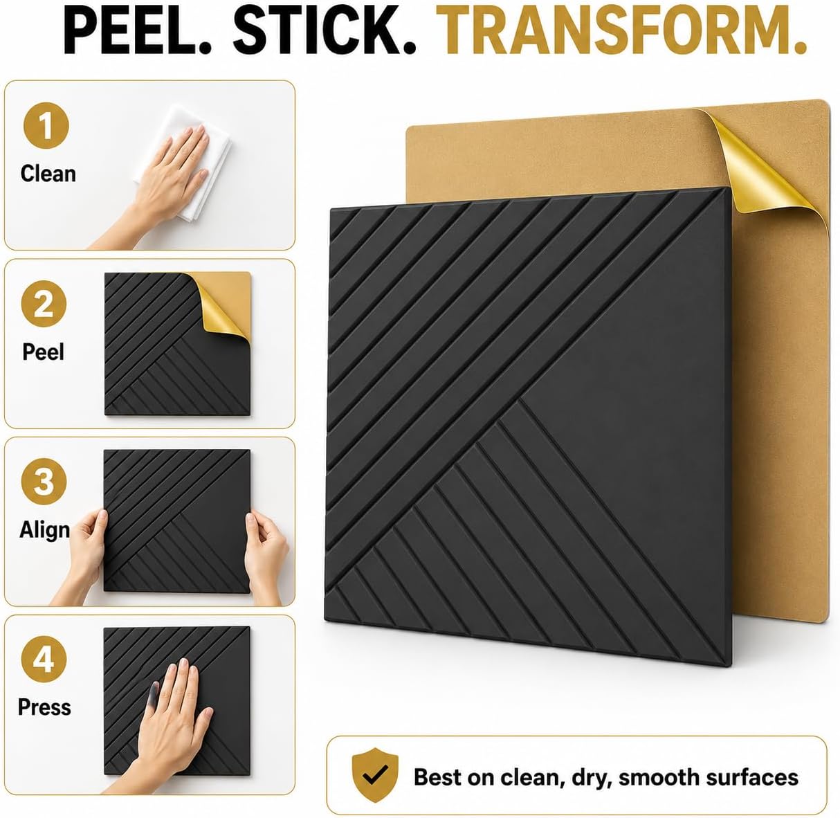 Detalle 2 de Temgcuam DB01 Acoustic Wall Panels, 6-Pack, Peel-and-Stick, 60 x 40 in Coverage