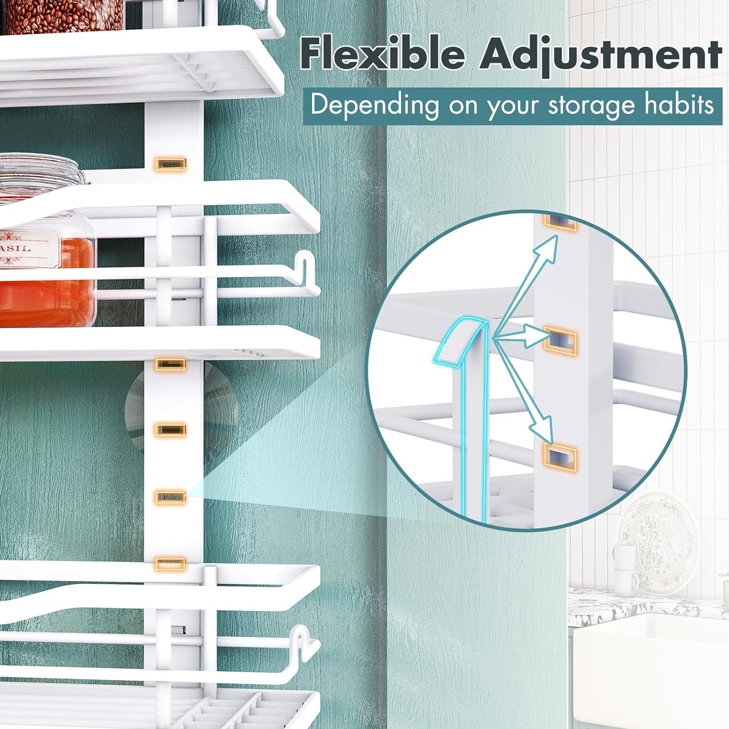 Thumbnail 4 de Eastherry 9-Tier Over The Door Pantry Organizer with Adjustable Baskets