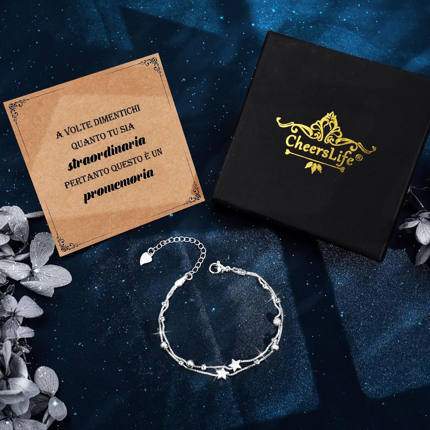 Thumbnail 4 de CheersLife Bracelet 925 argent étoiles perles