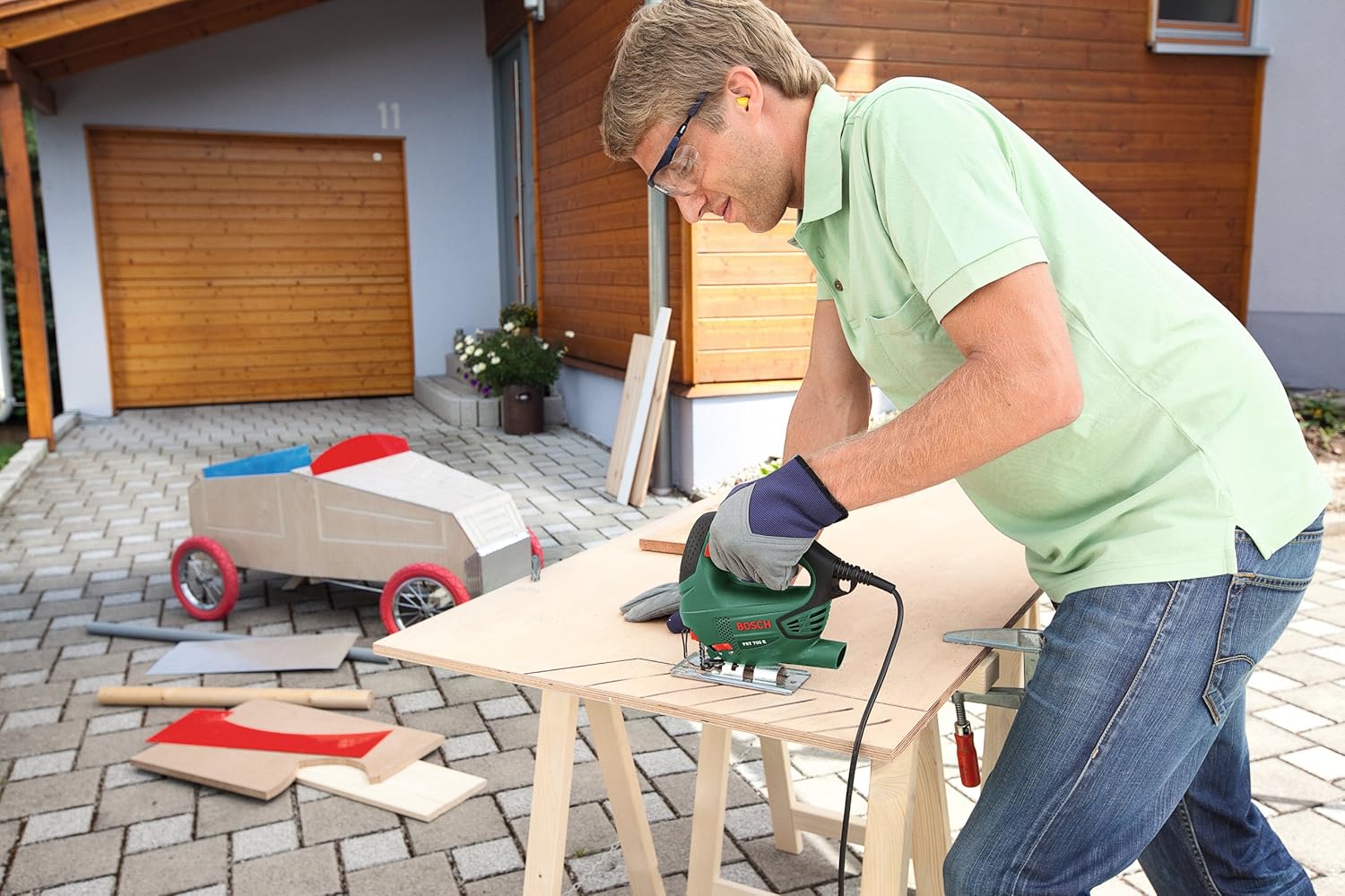 Thumbnail 4 de Bosch Home and Garden Jigsaw PST 700 E (500 W) with SDS blade change