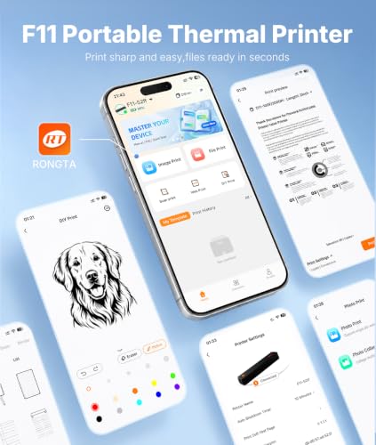 Detalle de RONGTA F11 Thermal Portable Printer: Inkless, Pocket-Sized Printing for Travel and Home