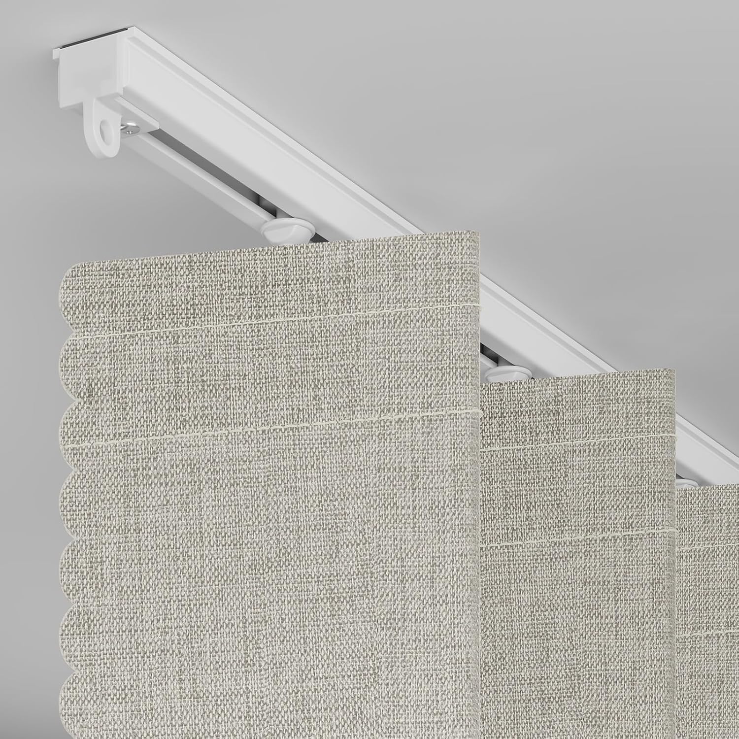 Thumbnail 1 de AJAZZ 100% Blackout Accordion Door Curtain for Sliding Glass Door (1 Panel, Cream White, 53W x 79L) with Magnetic Closure