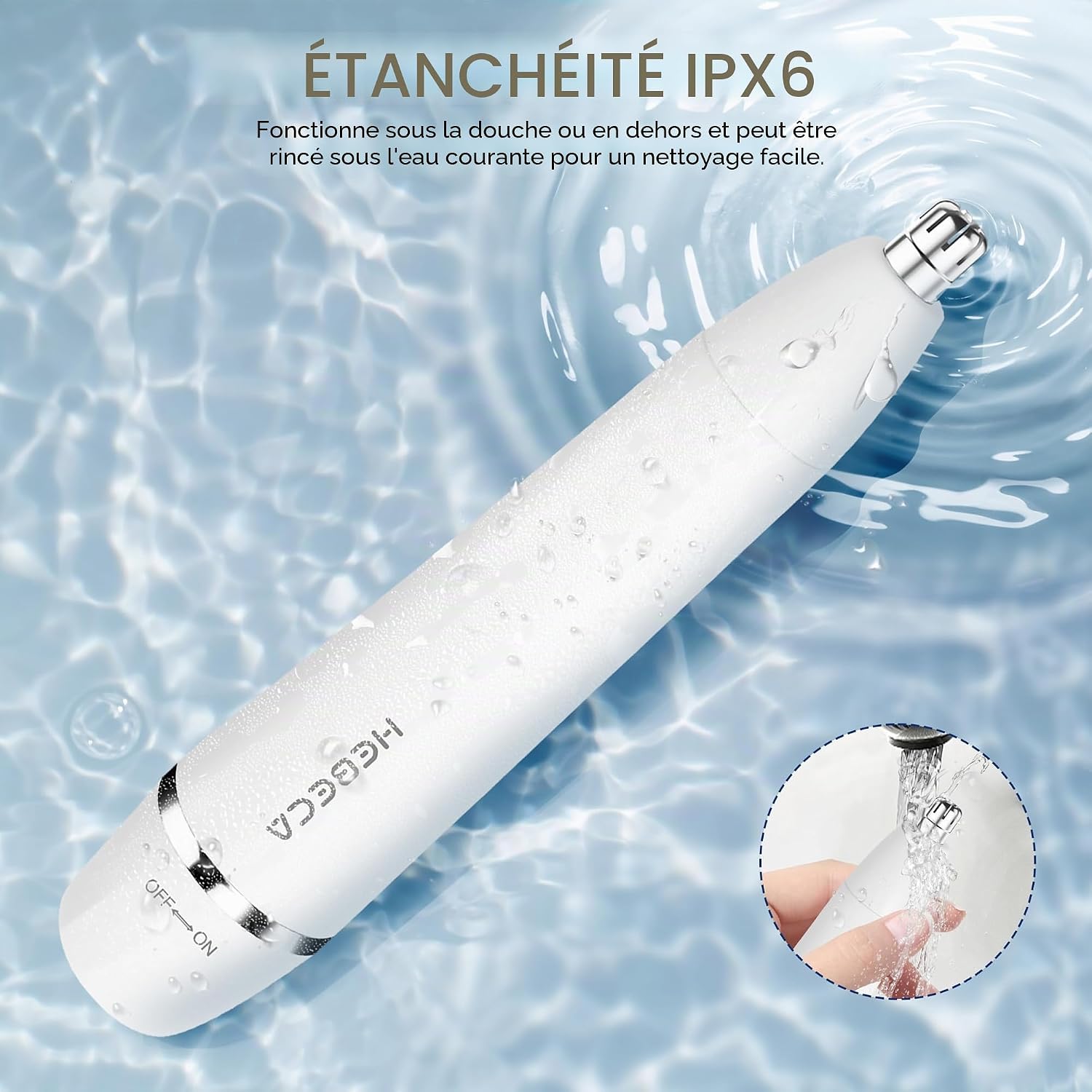 Thumbnail 6 de HEBECA Tondeuse de nez et 2-en-1 sourcils et visage – rechargeable, étanche et portable