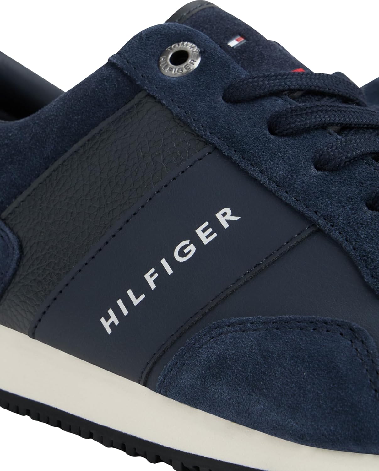 Detalle 2 de Tommy Hilfiger Herren Runner Sneaker Iconic Leather/Suede Mix – Sportschuhe zum Schnüren