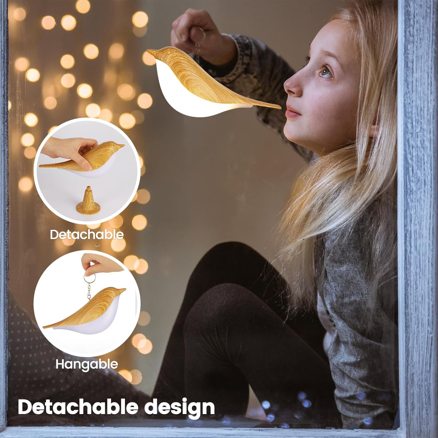 Thumbnail 3 de 2Pack Touch Control Bird-Shaped Table Lamps (USB Rechargeable, 3-Way Dimmable) for Bedroom, Kids & Home