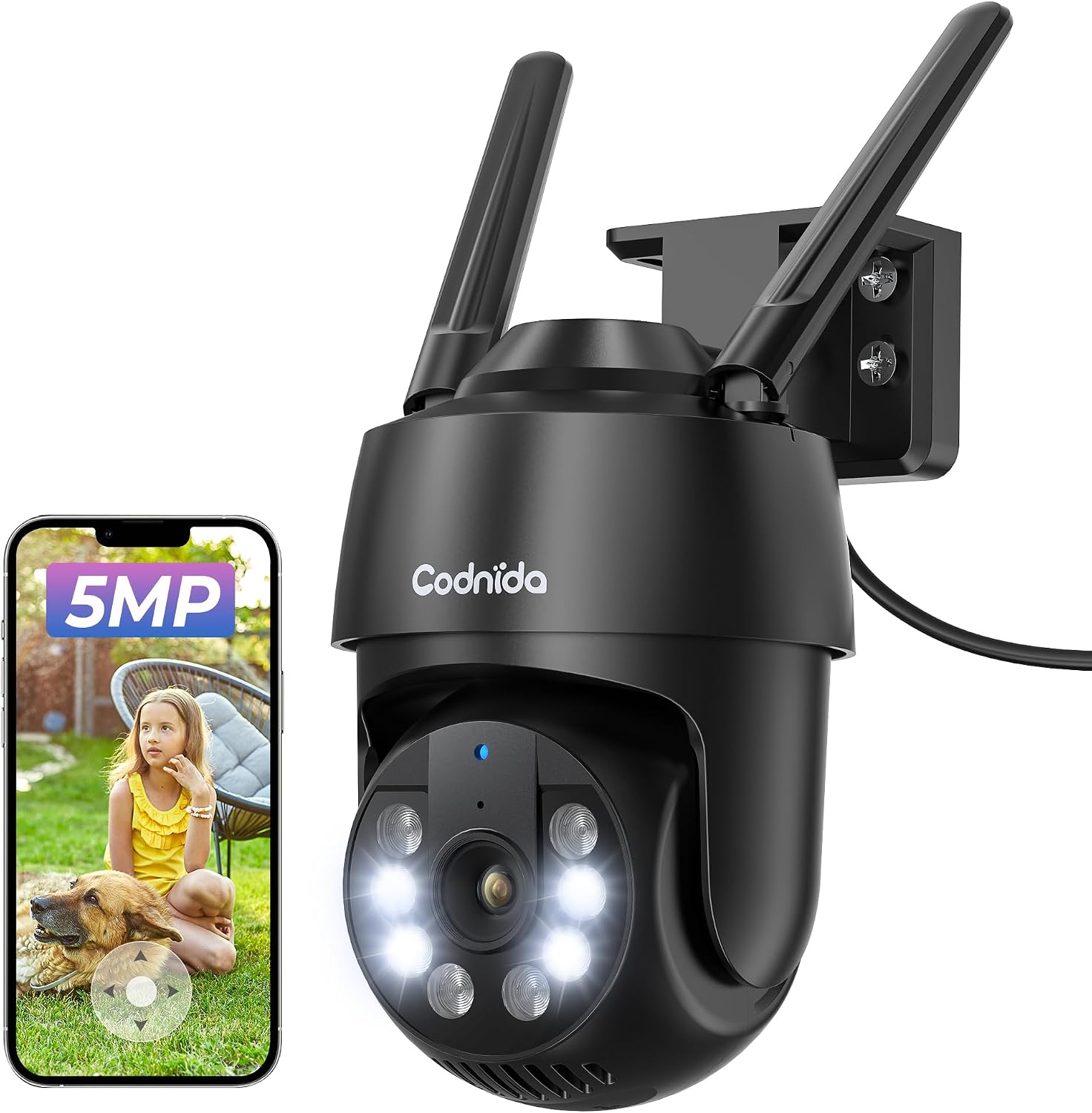Detalle de Codnida 5MP Telecamera Wi‑Fi 5Ghz
