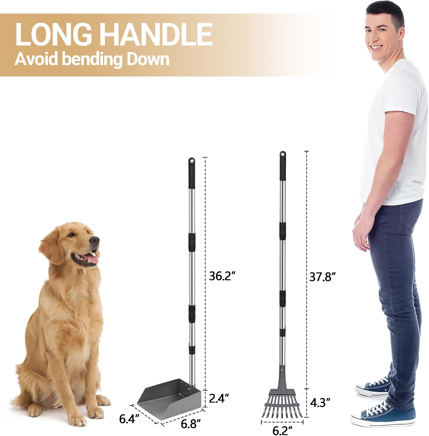 Detalle de Heeyoo Dog Pooper Scooper Set with Stainless Handles
