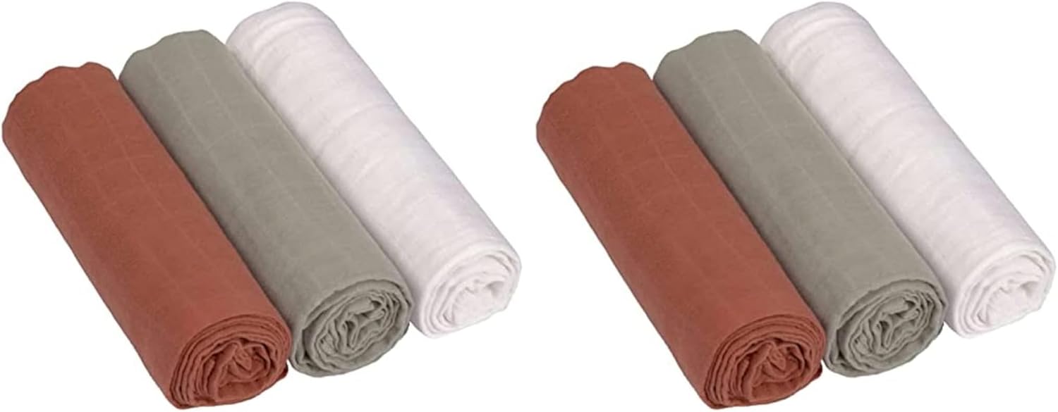 Thumbnail 5 de LÄSSIG Baby Puckdecke / Spuckdecke / Mulltuch 3er Set 85 x 85 cm Moon Peach (Baumwolle)