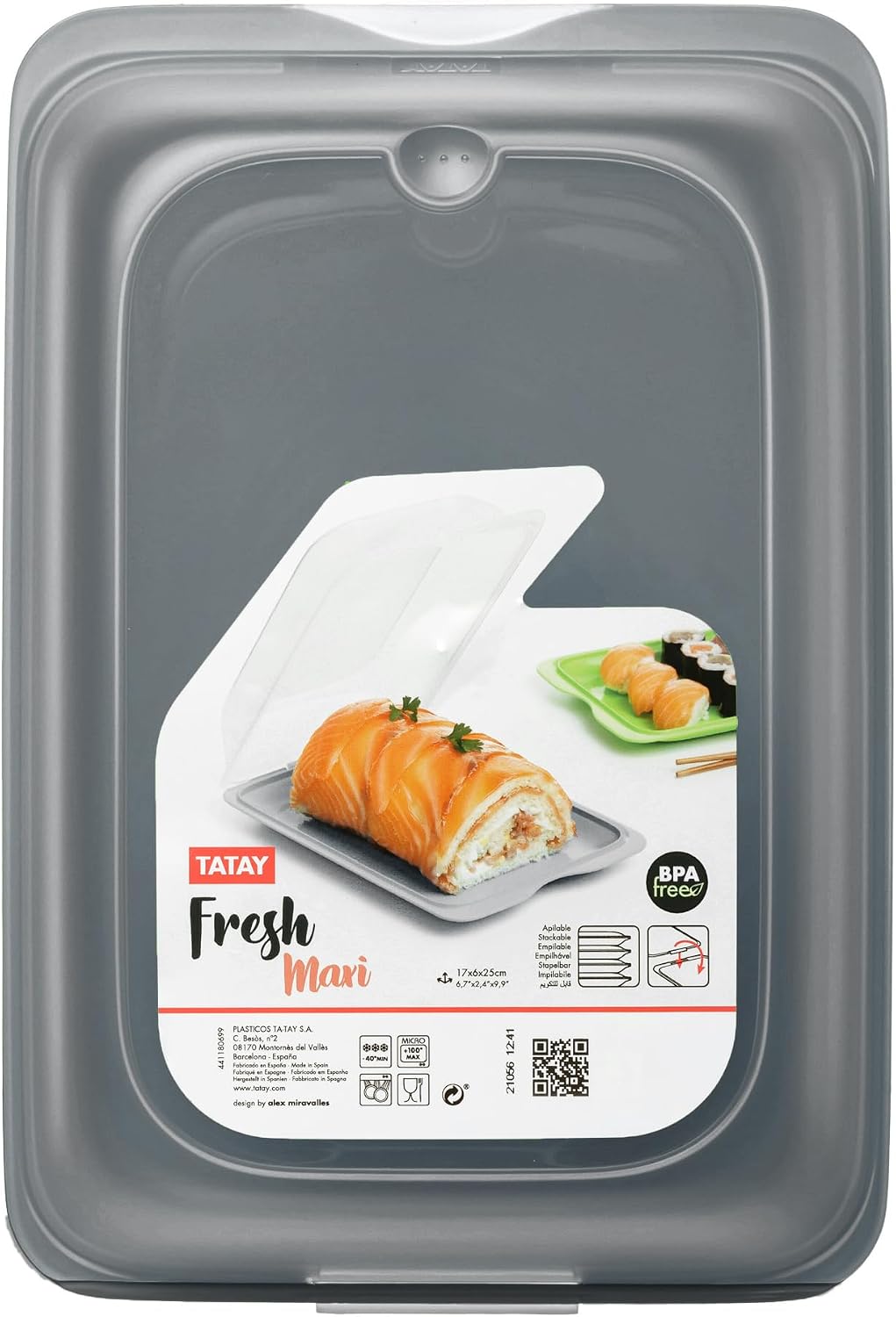 Detalle 2 de TATAY Porta Affettati per Frigorifero Fresh – Set Maxi (3 pezzi) in stacking, senza BPA