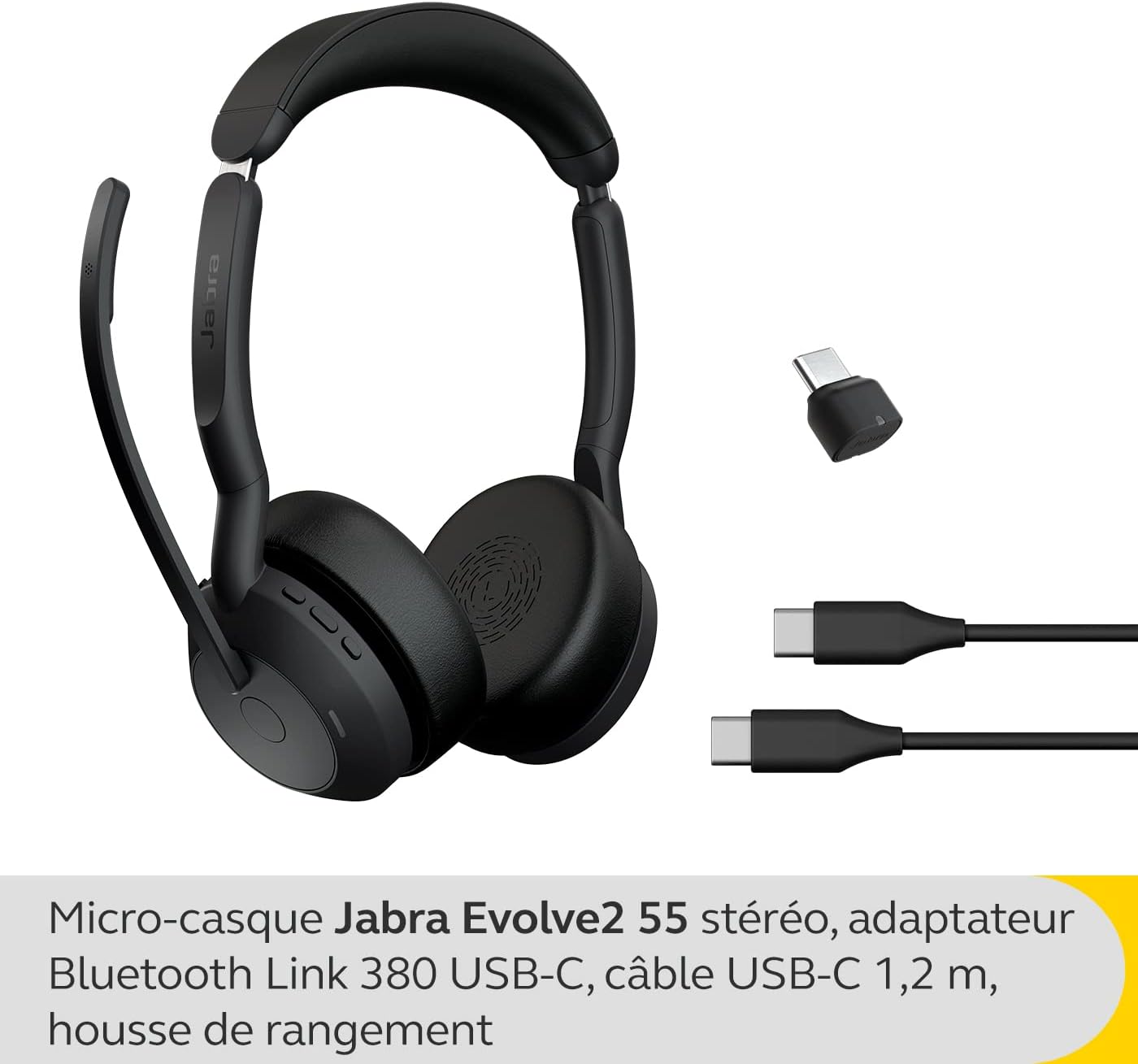 Detalle 2 de Jabra Evolve2 55 18h Casque Bluetooth 📞