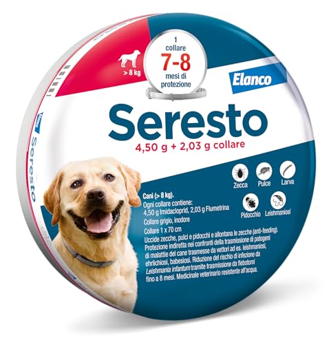 Detalle de Seresto collare antiparassitario per cani oltre 8 kg: protezione fino a 8 mesi