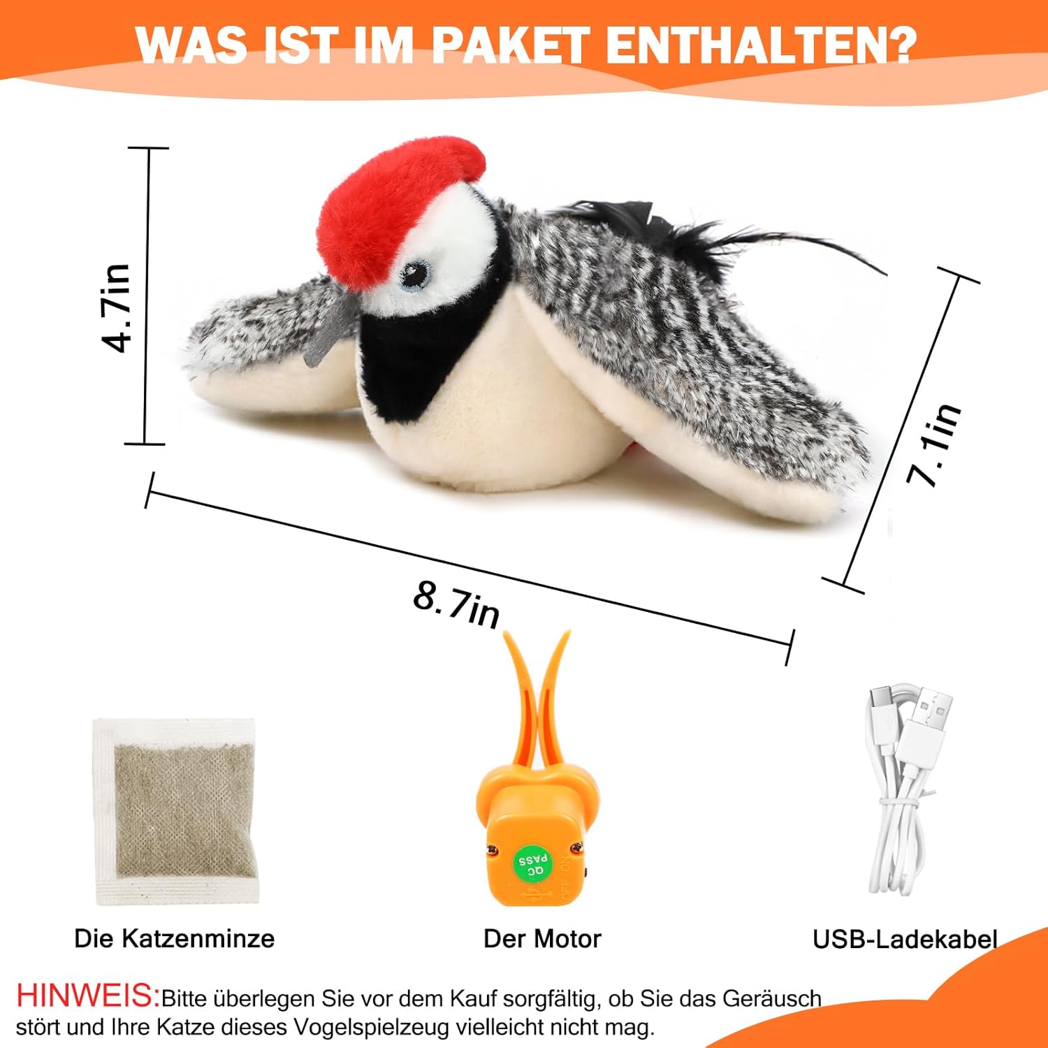 Thumbnail 6 de Nepfaivy Elektrisches Katzenspielzeug Vogel
