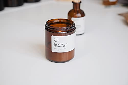 Detalle de Octō Eukalyptus + Pfefferminze Duftkerze – Natürliche Sojawachs-Kerze, 250 ml