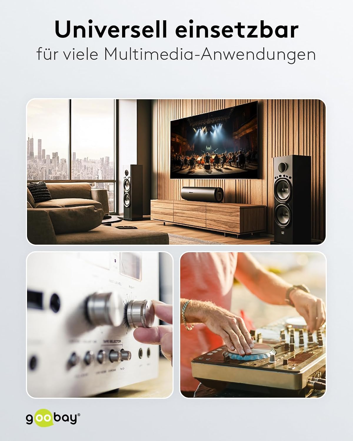 Thumbnail 6 de Goobay 65291 Stereo Cinchkabel 5 m – 2x Cinch-Stecker zu 2x Cinchstecker, RG0 Textilmantel, vergoldete Kontakte