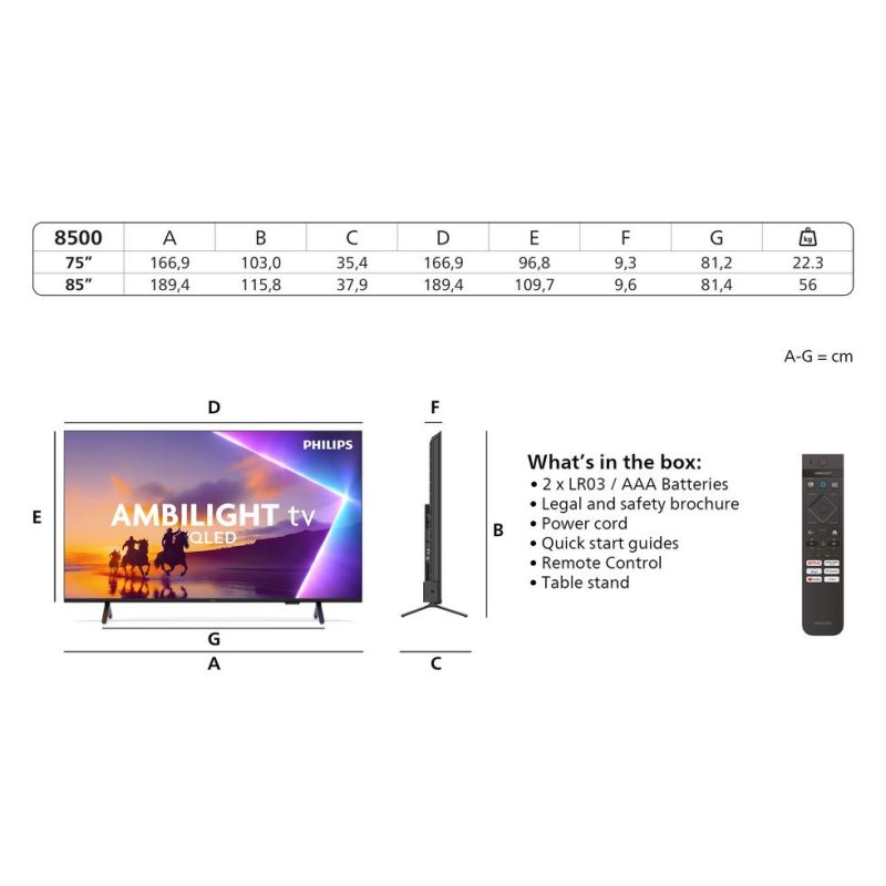 Thumbnail 1 de TV Philips QLED 75PUS8500 75" 4K UltraHD: Ambilight, HDR10+, Dolby Vision y Titan OS