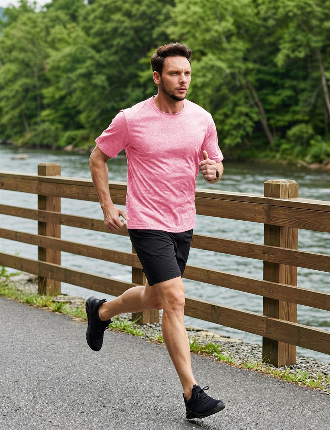 Detalle 2 de MAGCOMSEN Men's Running T-Shirts Short Sleeve – Quick-Dry, Lightweight, Moisture-Wicking Top