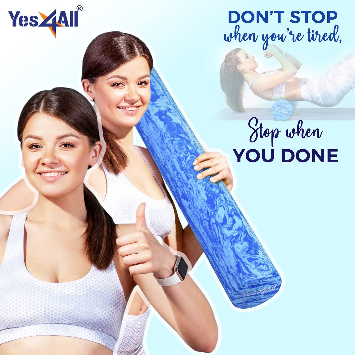 Detalle de Yes4All Foam Roller – Rullo in Schiuma EVA Ultra Leggero, lungo 30,5–91,4 cm
