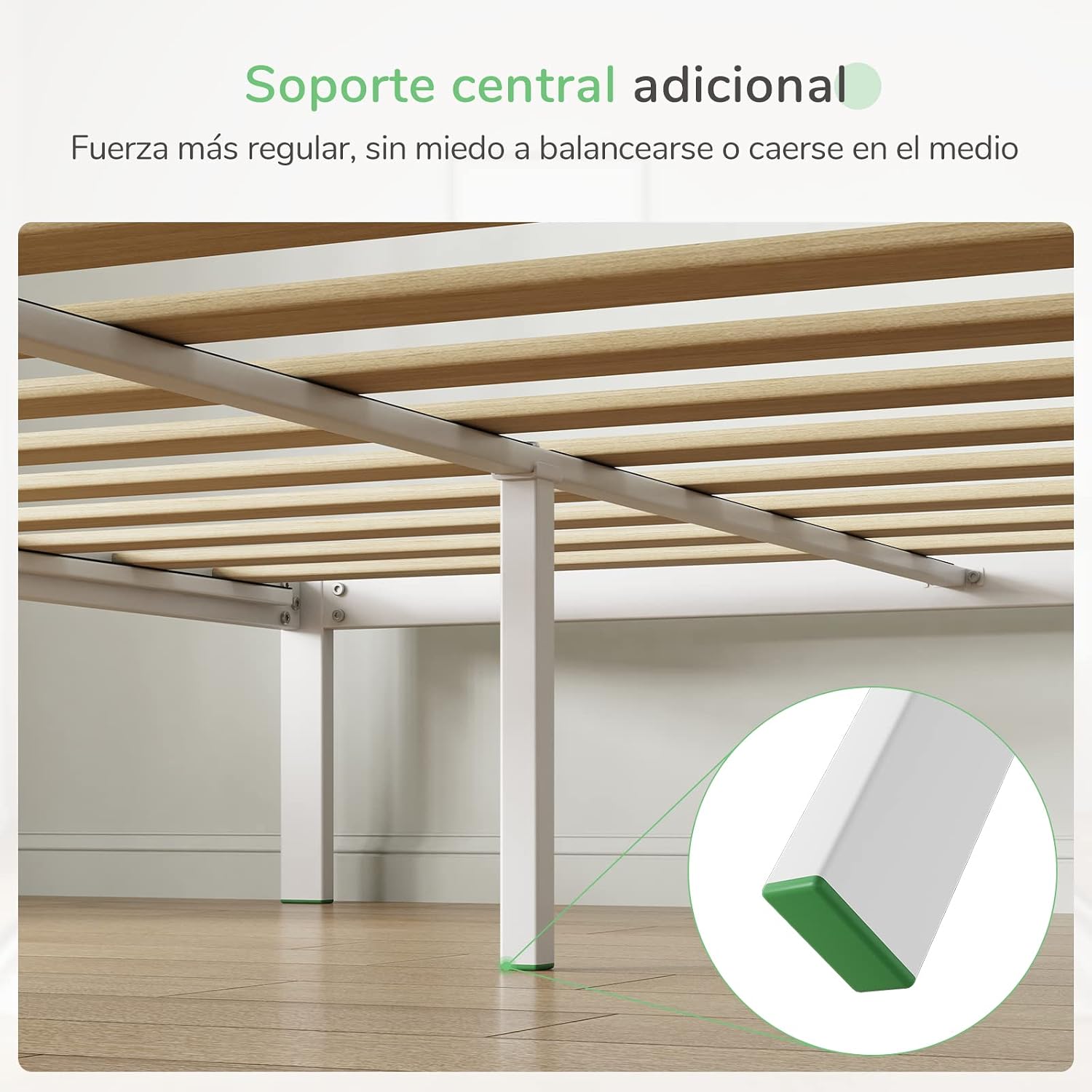 Detalle de Novilla Somier 135x190 cm con Patas Altas y Cabecero