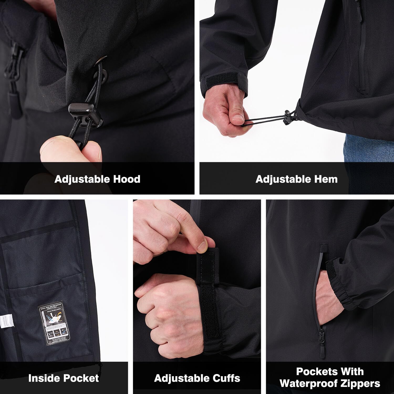 Thumbnail 3 de PYALT Regenjacke Herren – Wasserdicht, atmungsaktiv und leicht geeignet für Alltag & Outdoor