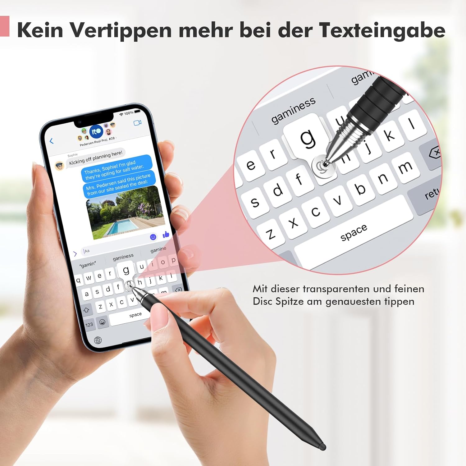 Detalle de MEKO Tablet Stift 2er Pack – 3 in 1 Touchscreen-Stylus mit Gummi- und Disc-Spitze
