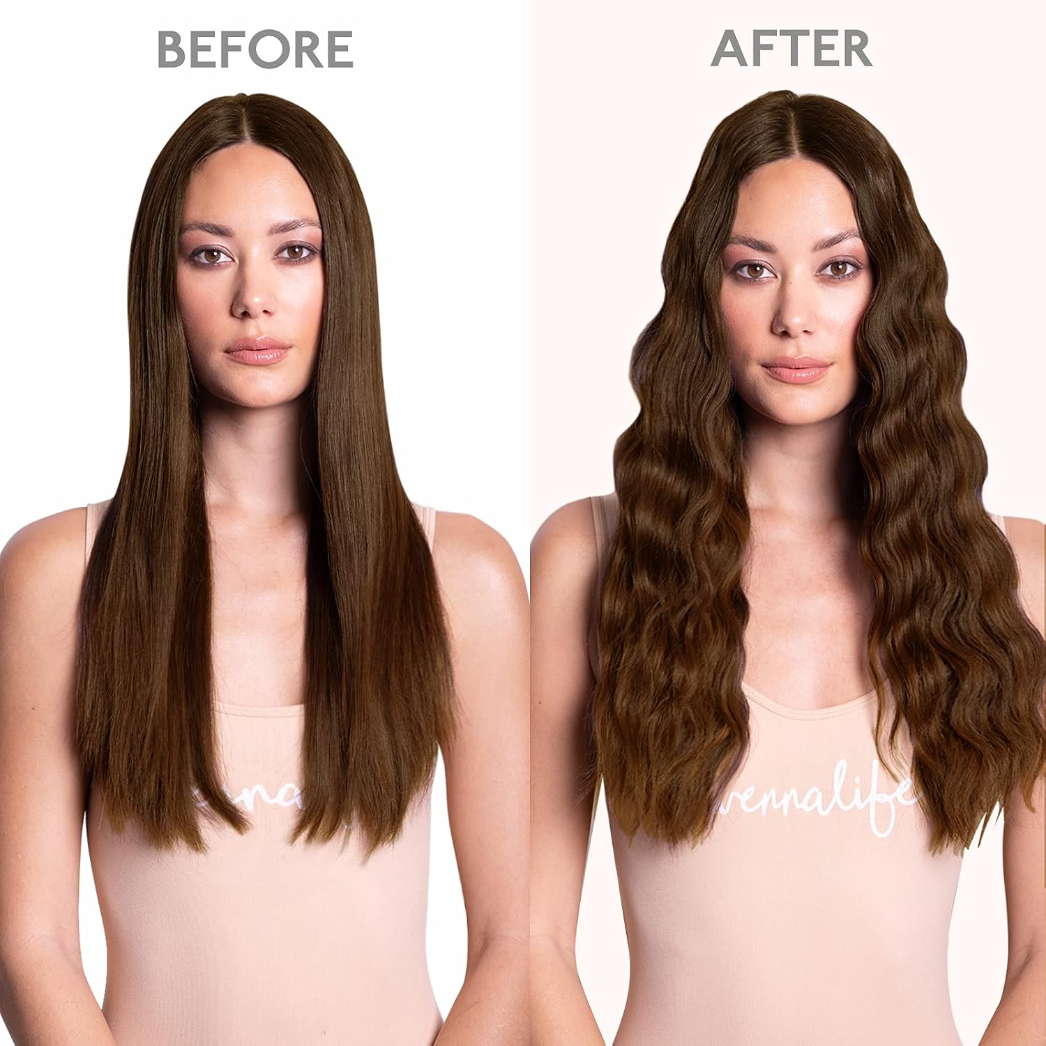 Thumbnail 4 de WENNALIFE Extension Capelli Veri Clip Remy 50 cm 120 g (7 pezzi) Marrone Cioccolato
