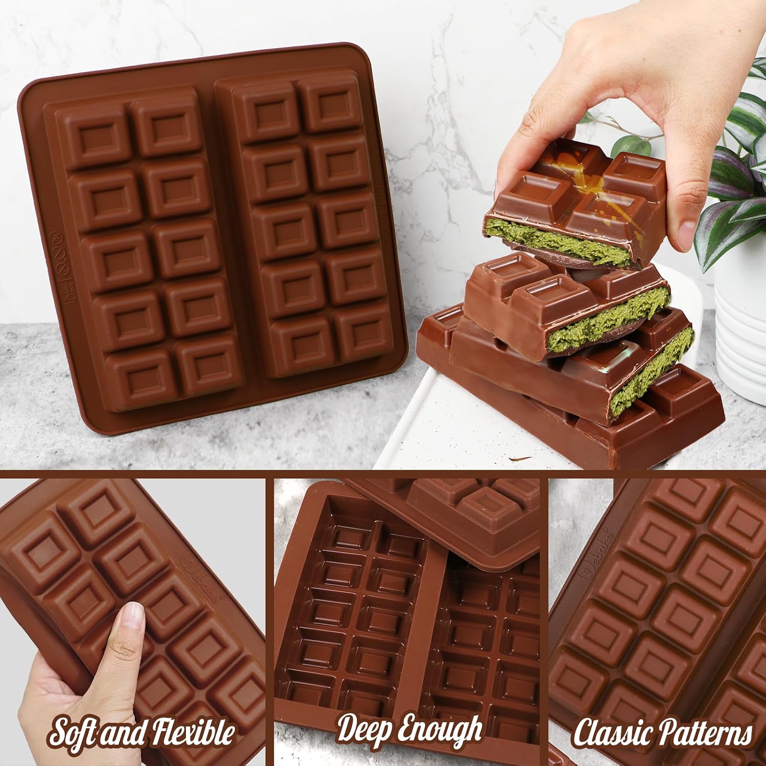 Thumbnail 4 de Webake Silicone Chocolate Bar Moulds 2 pcs