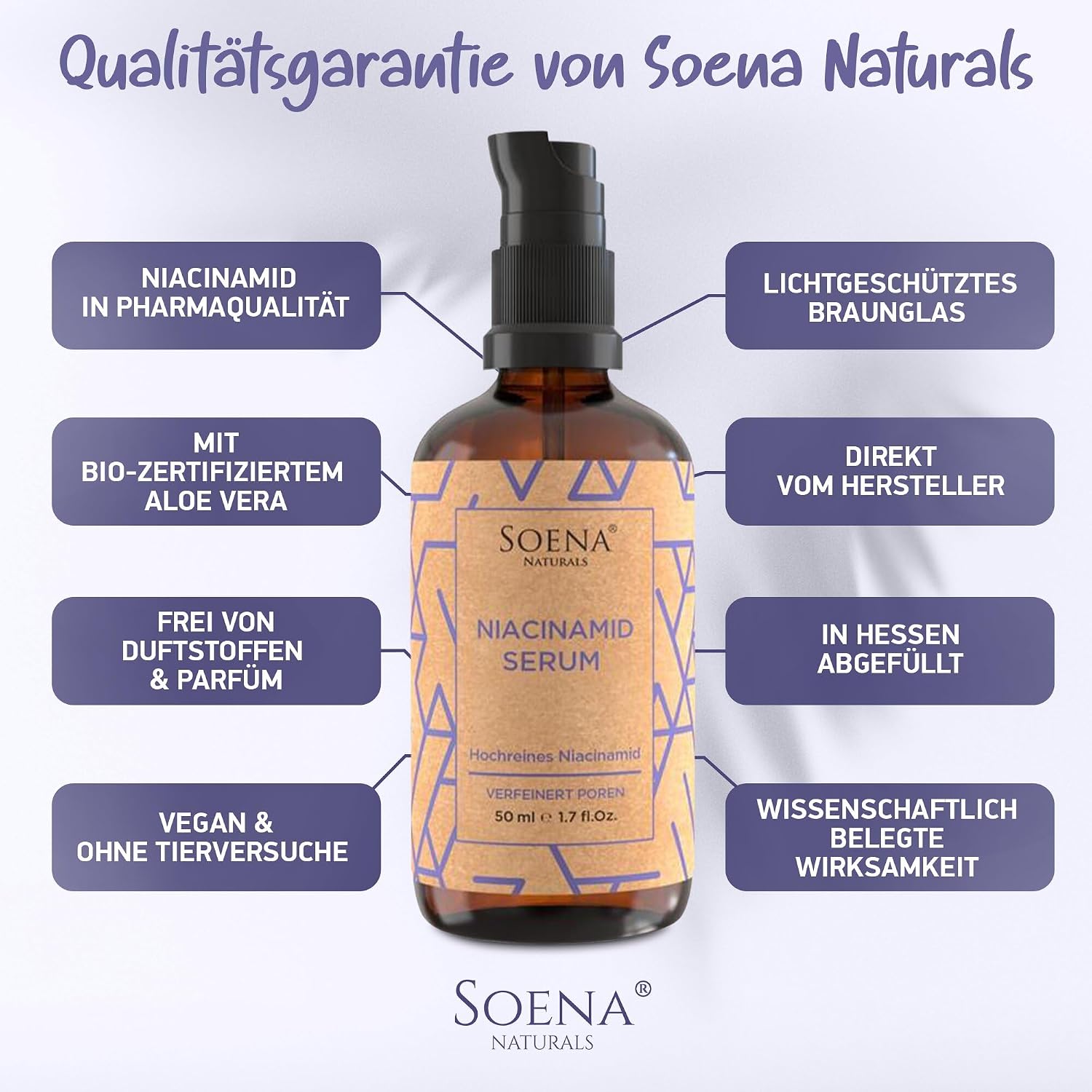 Thumbnail 6 de Bio Niacinamide Serum 10% von (10% Niacinamid + 1% Zink) mit Aloe Vera, Hyaluron & Vitamin B5
