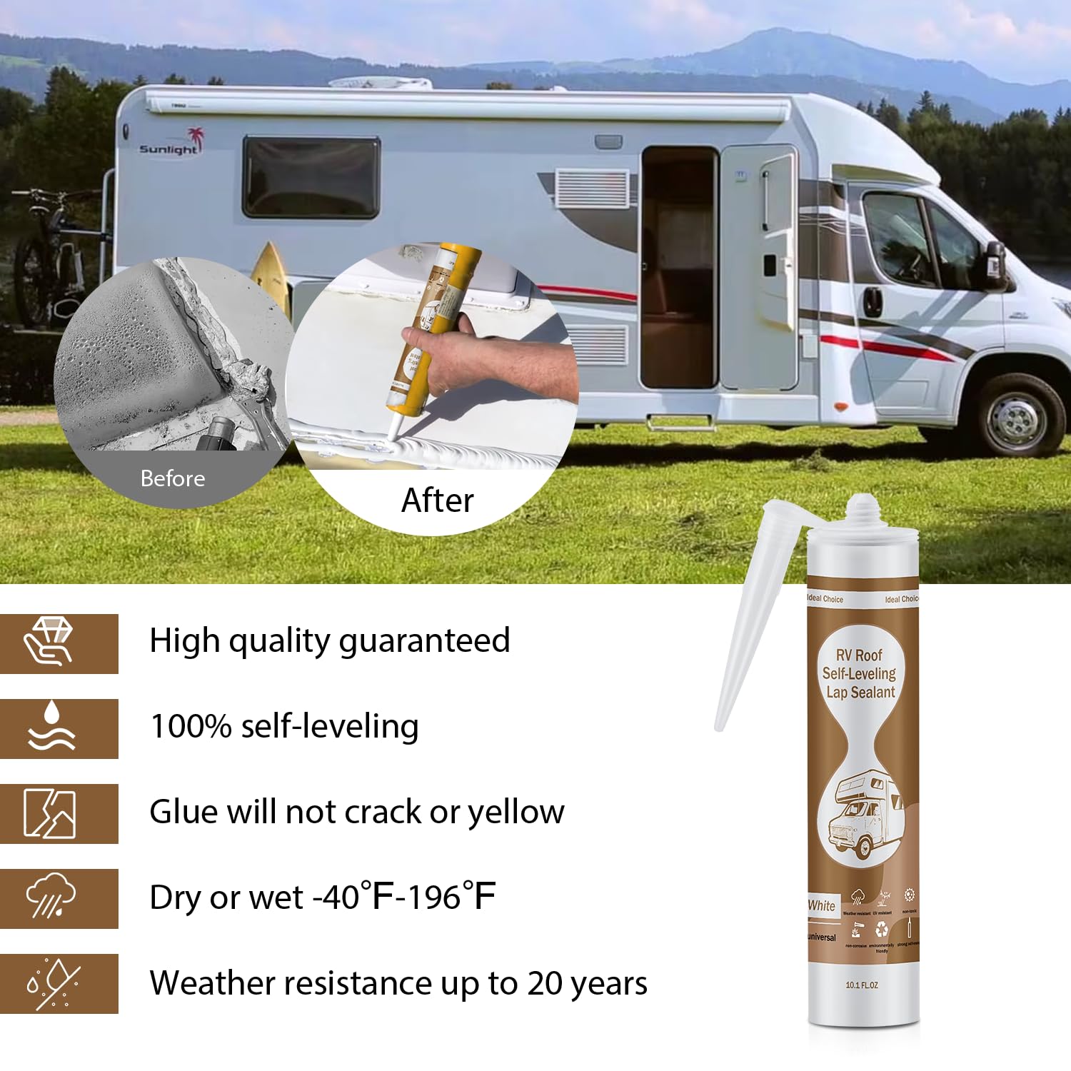 Detalle de Dongxw RV Roof Sealant 8-Pack