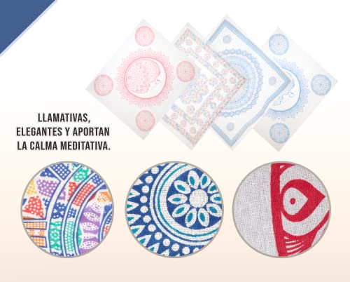 Detalle de BRICOMIRAS Toalla Playa Grande antiarena 210x240 cm - Manta ponible multiusos en azul Mandala