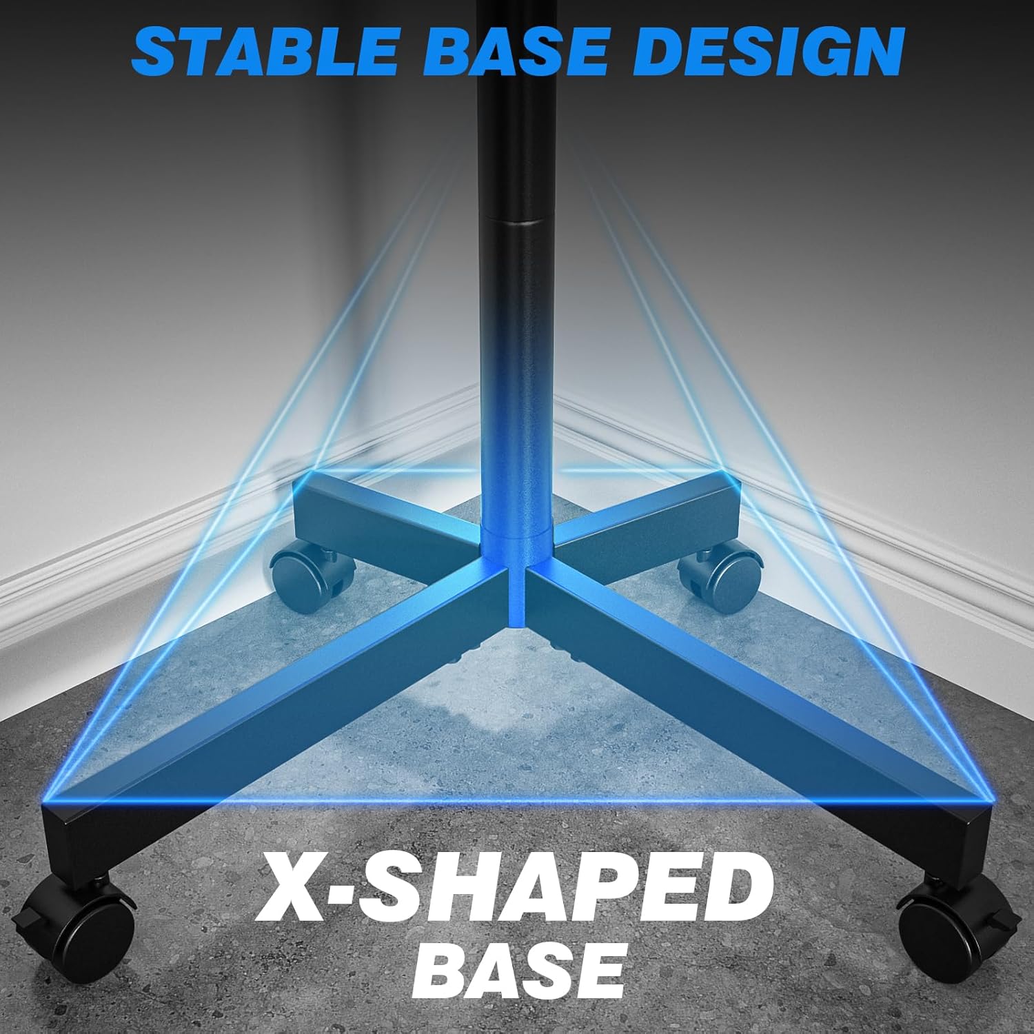 Thumbnail 5 de RFIVER Mobile TV Stand on Wheels (27–60 inch) with Height Adjustment, Tilt and VESA 400×400mm up to 40kg