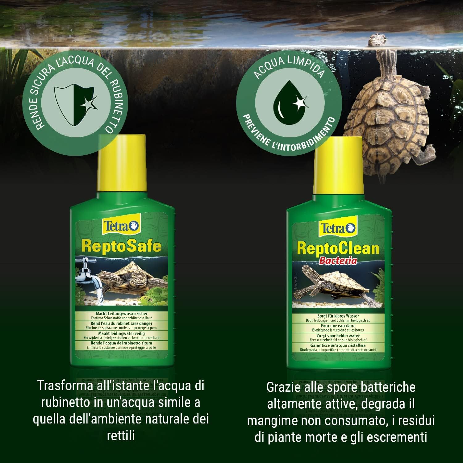 Detalle 2 de Tetra ReptoClean 100ml – Degrada mangime non consumato e residui organici nell'acquaterrario