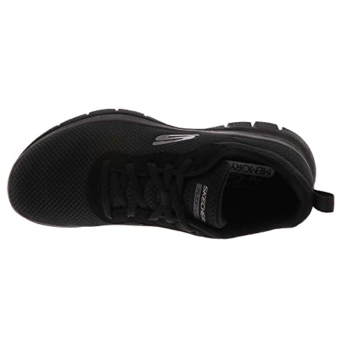 Detalle 2 de Skechers Flex Appeal 4.0 Brilliant View Regular para mujer – Zapatillas en negro con malla y ribete