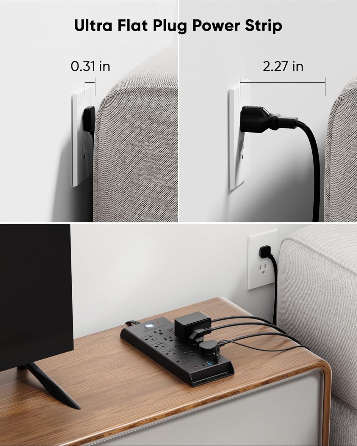 Detalle de LeZone Surge Protector Power Strip 4800J, 12-Outlet ๐