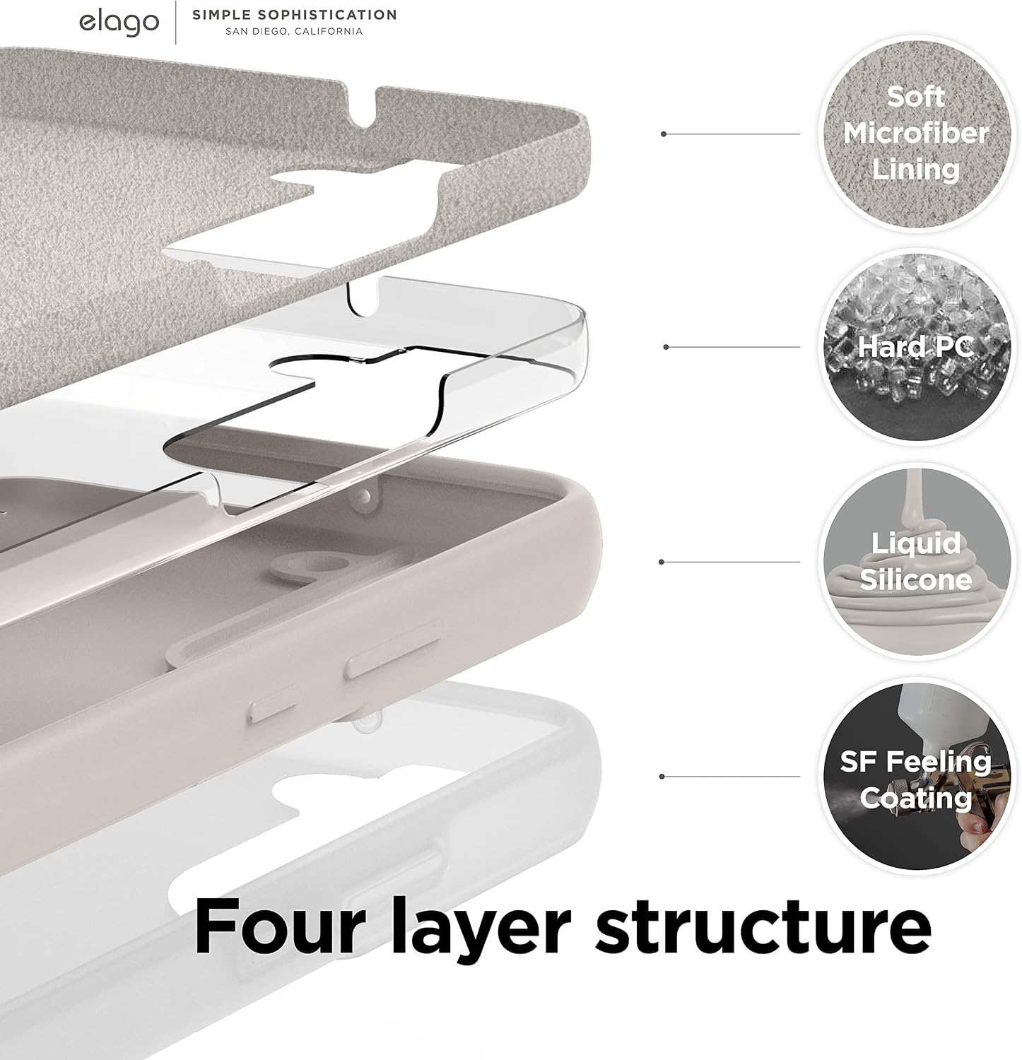 Detalle de elago Coque en silicone liquide 3 couches pour Samsung Galaxy S22 Plus (6,6") – Stone
