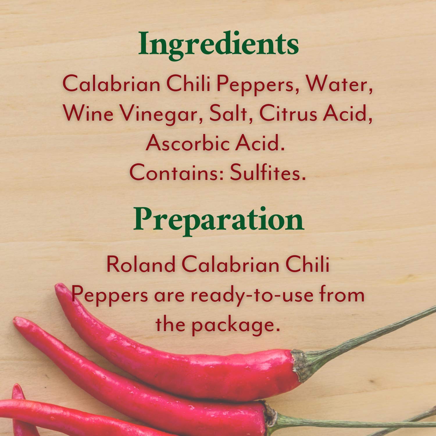 Thumbnail 4 de Roland Foods Calabrian Chili Peppers in Vinegar, 17.5 oz, Ready to Eat