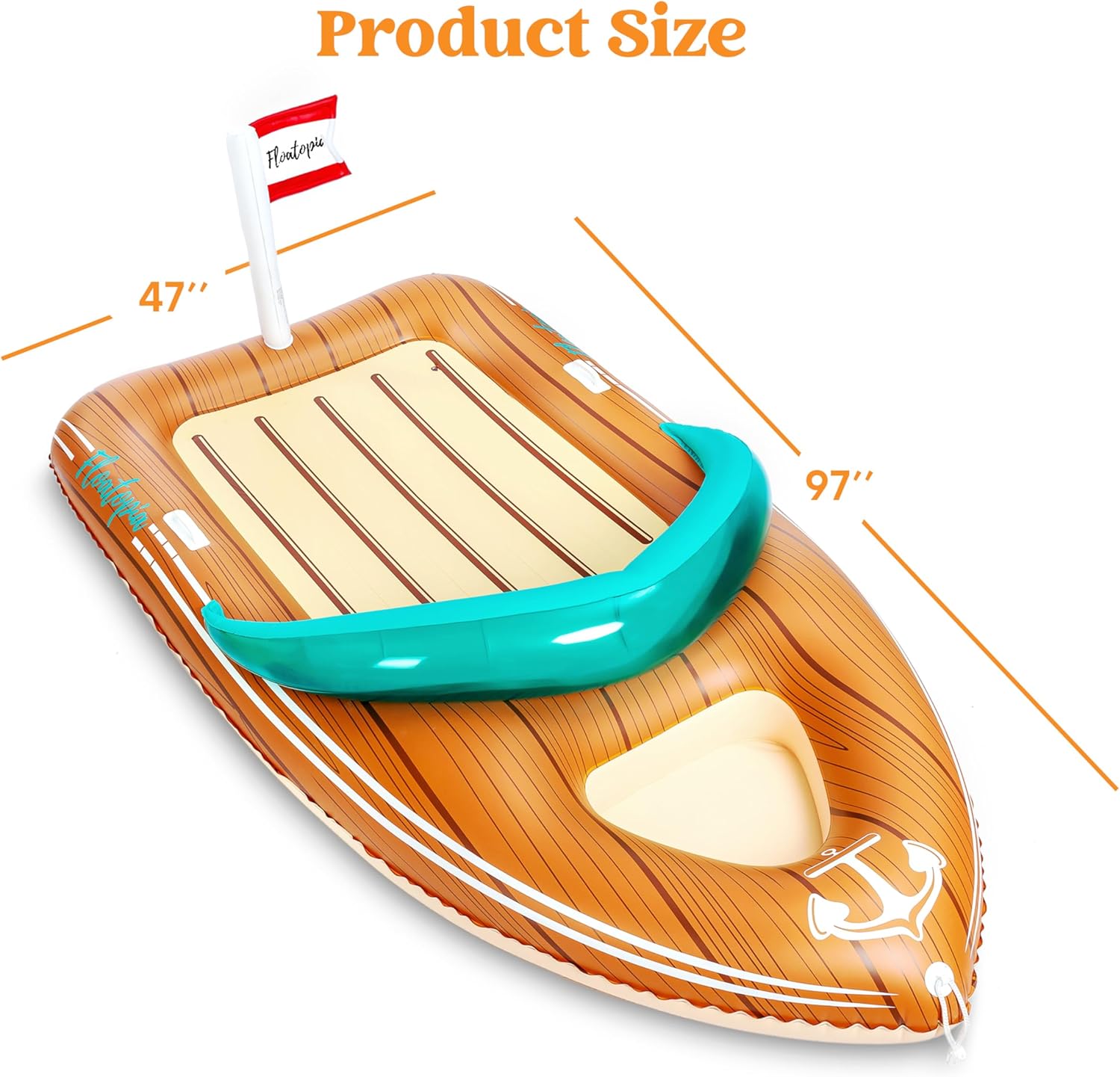 Thumbnail 5 de JOYIN Giant Boat Float with Cooler — Inflatable lounge pool raft with reinforced cooler