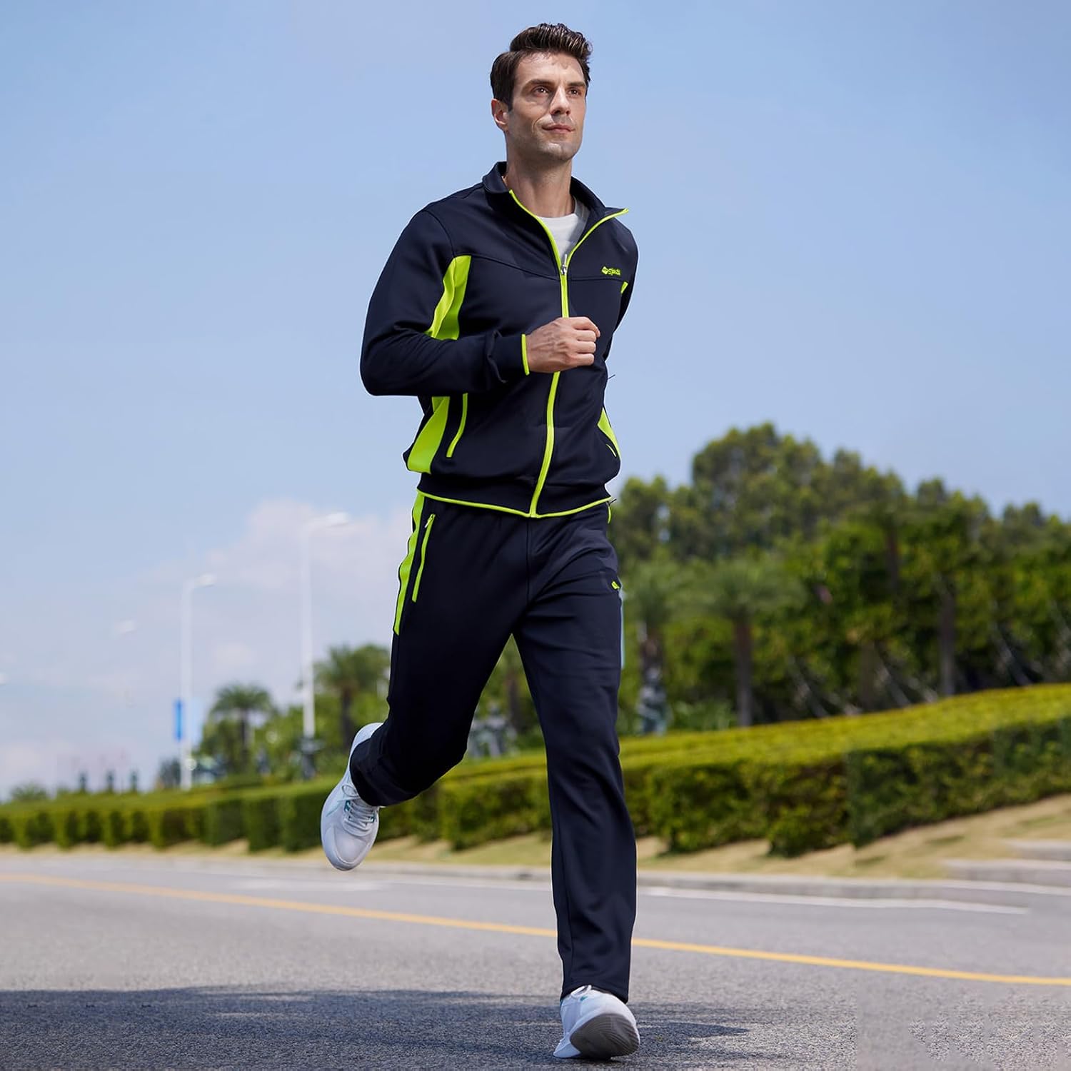 Detalle de Rdruko Jogginganzug Herren Set – Trainingsanzug Langarm für Fußball, Gym