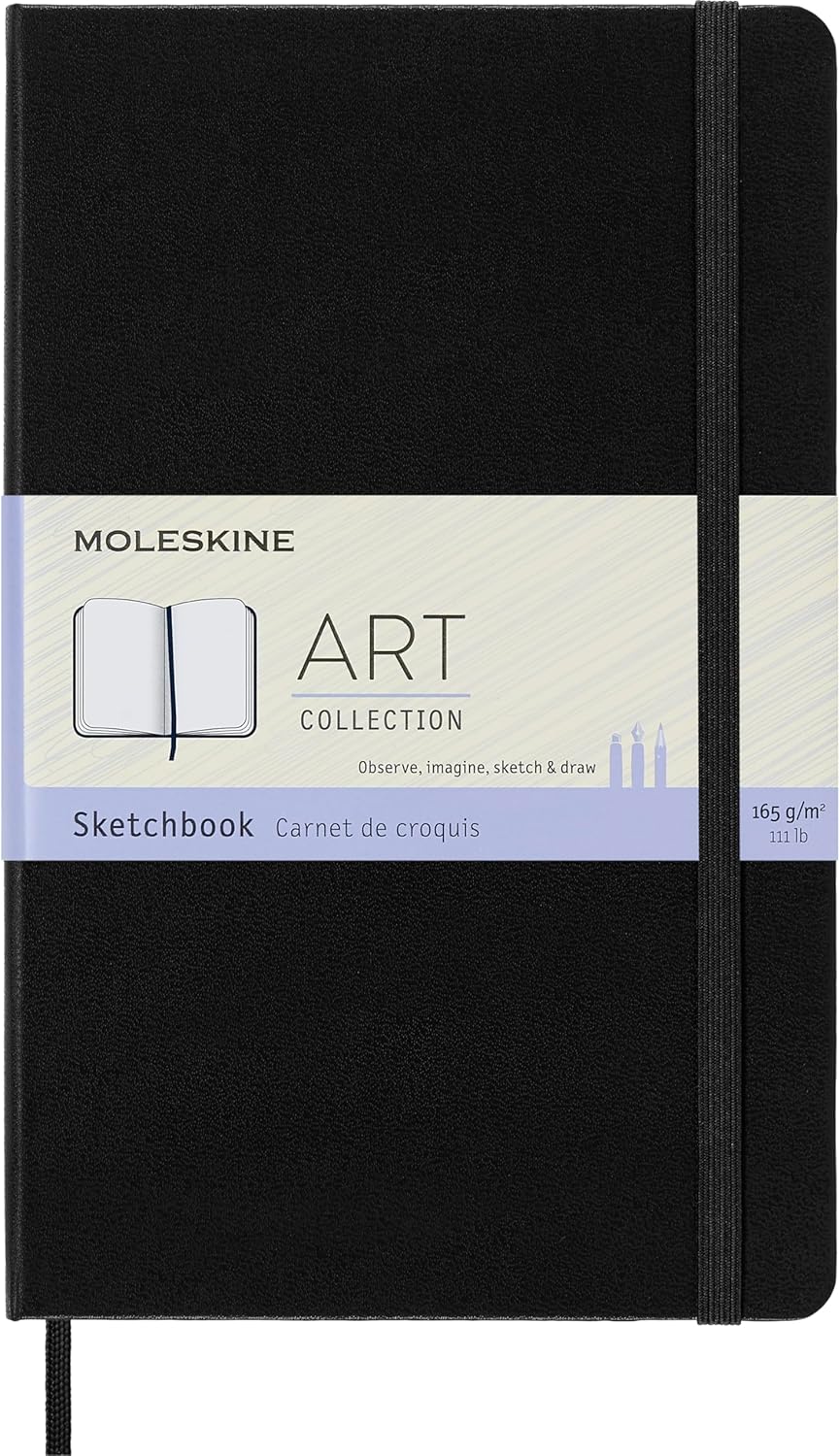 Detalle de Moleskine Art Skizzenbuch – Großes Zeichenalbum 13 x 21 cm, Hardcover, 104 Seiten, Schwarz