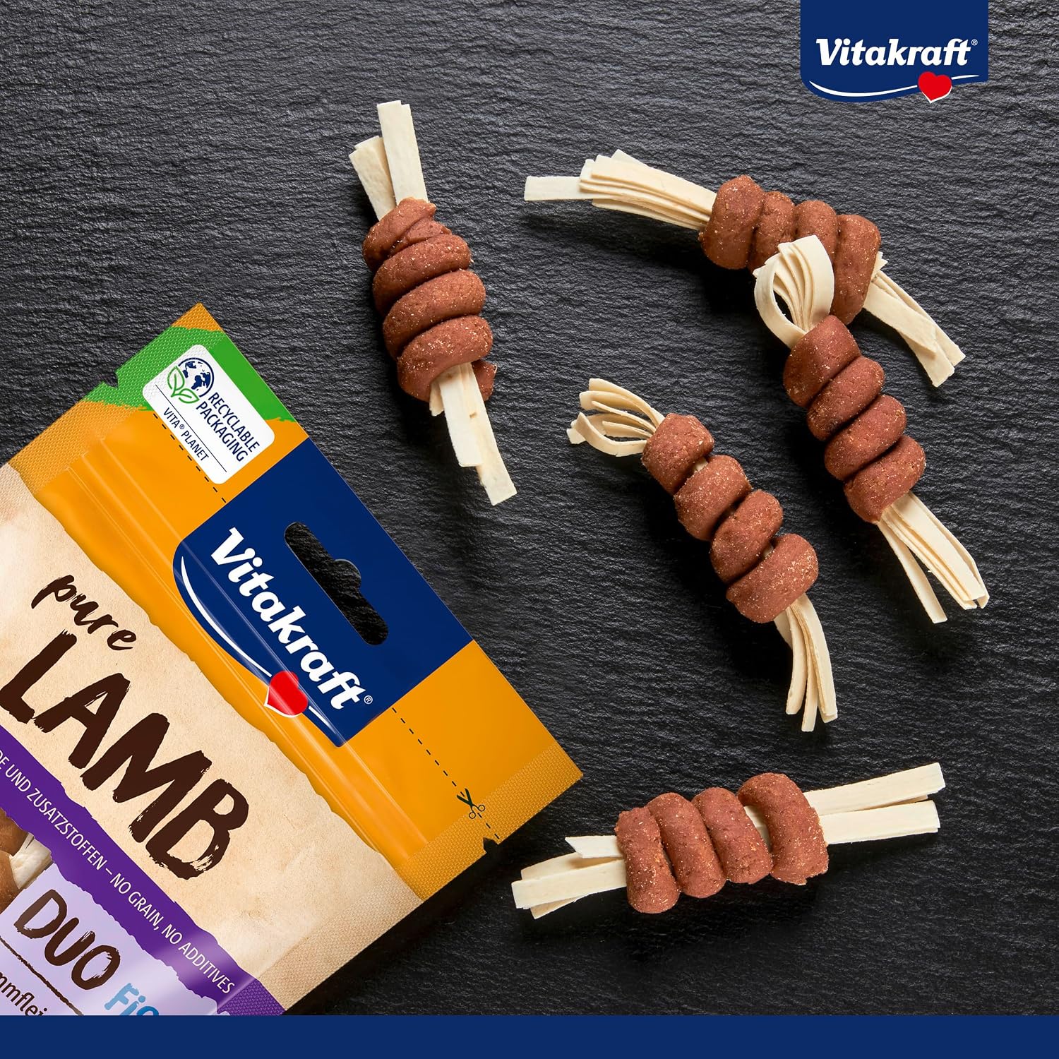 Detalle de Vitakraft Pure Lamb Duo Fish – Hundeleckerli mit Lammfleisch und Alaska-Seelachs (8x80g)