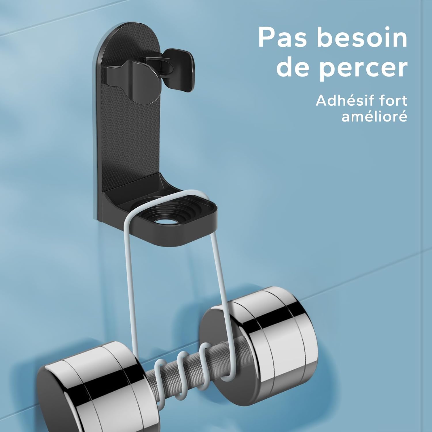 Thumbnail 3 de Support mural pour brosse à dents électrique HOMMAND (lot de 2) avec adhésif 3M, réglable, noir