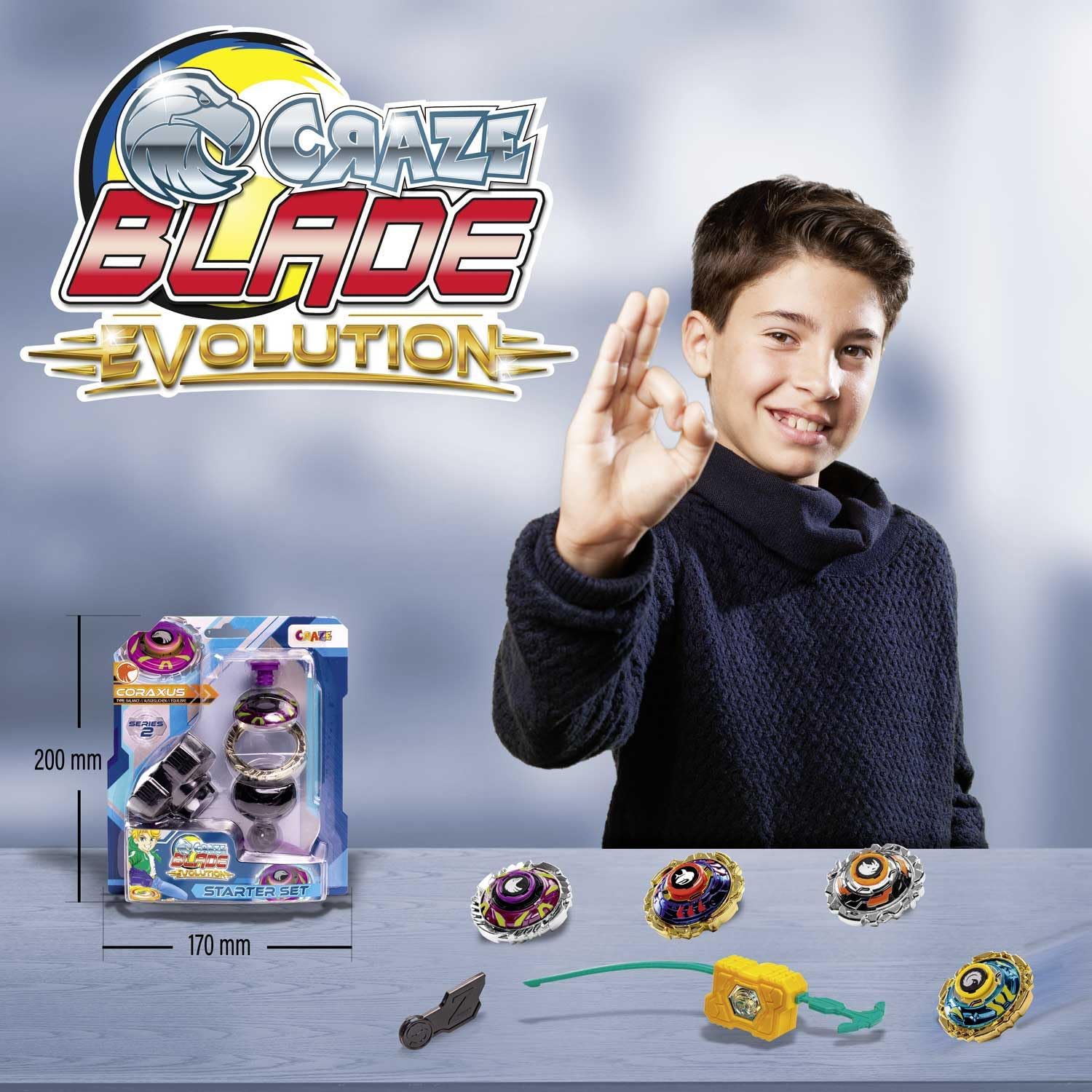Thumbnail 6 de CRAZE Blade Trottola da Battaglia Starter Set Serie 2 Coraxus con lanciatori e manuale