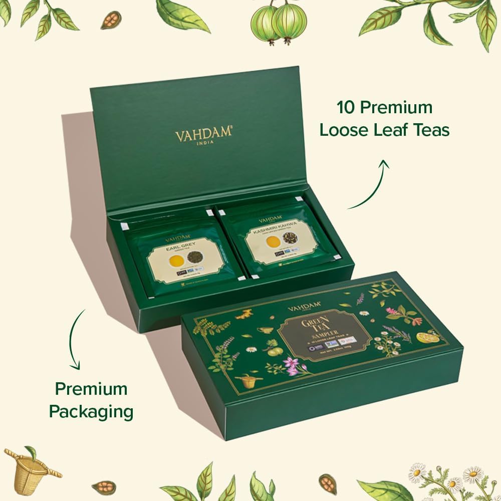 Thumbnail 6 de VAHDAM Grüner Tee Sorten Geschenkset – 10 Tees, Lose Blätter, Direkt von Plantagen