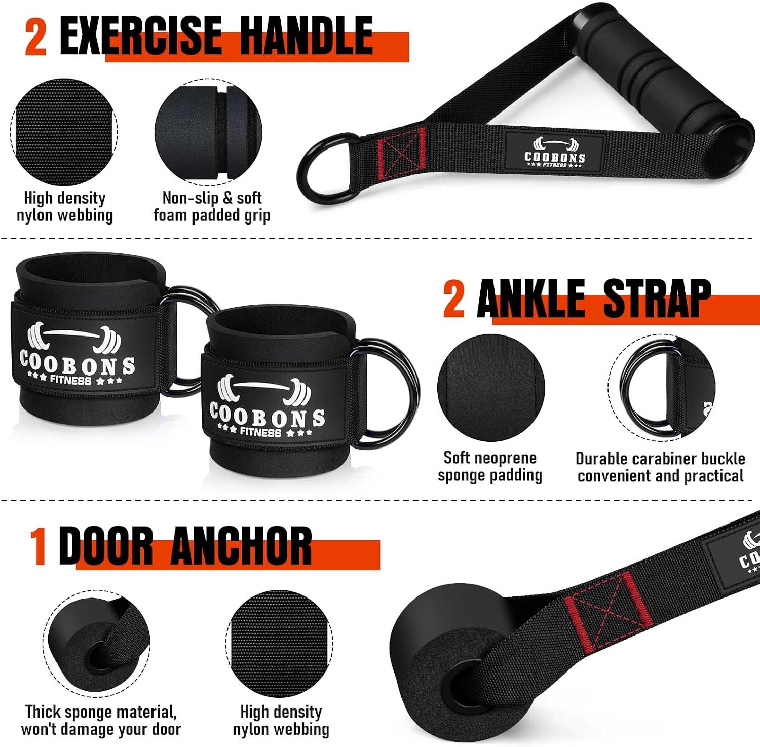 Detalle 2 de Heavy Resistance Bands 300 LBS workout set ๐